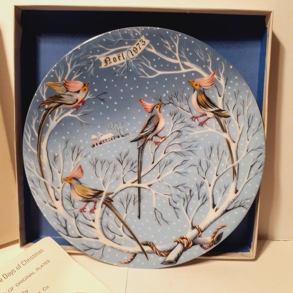 Replacement 1973 Haviland Limoges Plate 12 Days of Christmas, Four Coly Birds - Picture 4 of 9